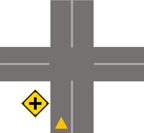 道路標識　十字型交差点