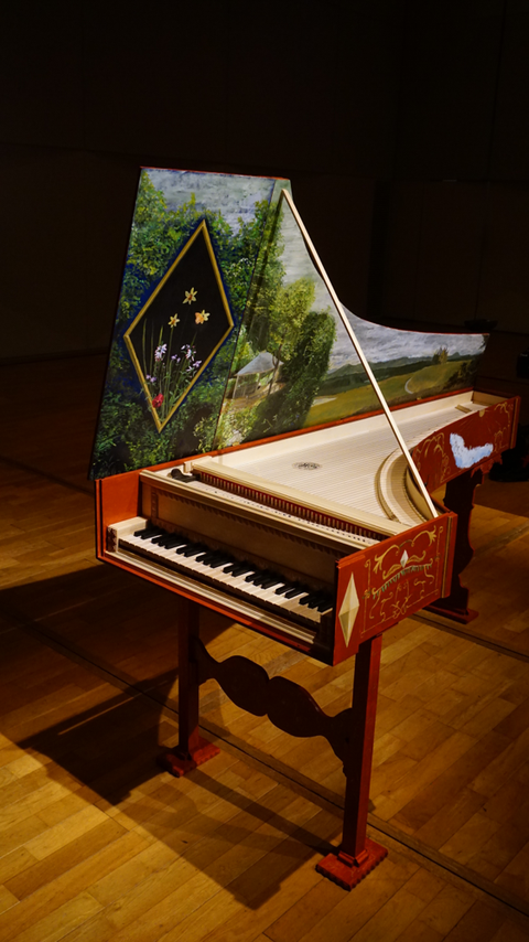 チェンバロ ー 記名F.A.1677に基づく、イタリアン・タイプ 1段鍵盤2列レジスター 8+8' 2016年永野光太郎製作