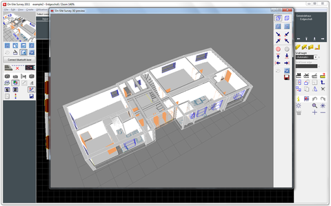3D control view of a survey project