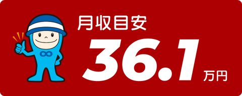 シッカリ稼げる！月収目安36.1万円