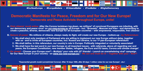 Image:  We can and must do it! - With a huge, non-violent citizens' revolt throughout Europe! - On-line! - Together!!