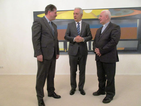 Winfried Gburek, Ministerpräsident Stanislaw Tillich, Sachsen, und Bischof Dr. Franjo Komarica.