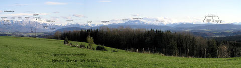 Bergpanorama von Ackersberg in Richtung Westen