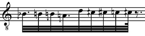 Excerpt of the microtonal transcription of a Flamenco chant.