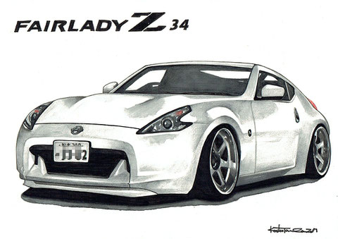 FAIRLADY Z34　フェアレディZ　車絵イラスト