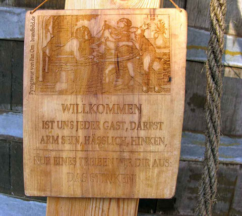 Mittelaltermarkt Esslingen: Schild am Badehaus  -  © Traudi