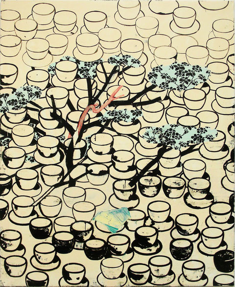 "Sakura Camouflage", 2007, Öl auf Leinen, 200  x  160 cm   