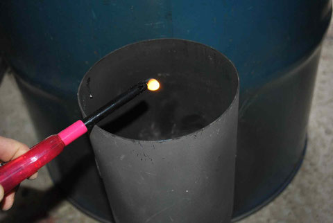 Flamme kippt ab