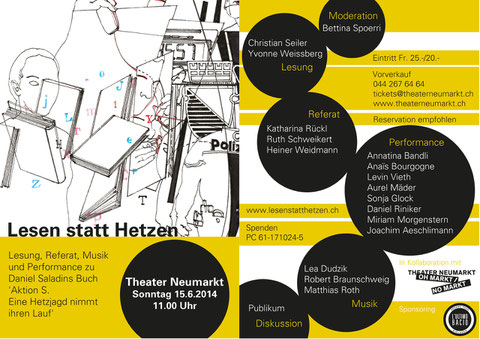 Flyer zur Matinée Lesung