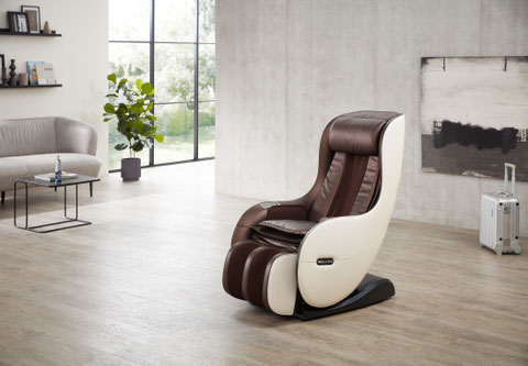 Der Easyrelaxx Massagesessel in Beige und Braun verbindet Shiatsu, Zero-Gravity und Wadenmassage für entspannte Stunden zu Hause.