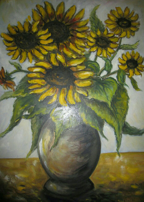 Sonnenblumen - Öl - 1990