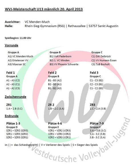 Spielplan WDM mU13