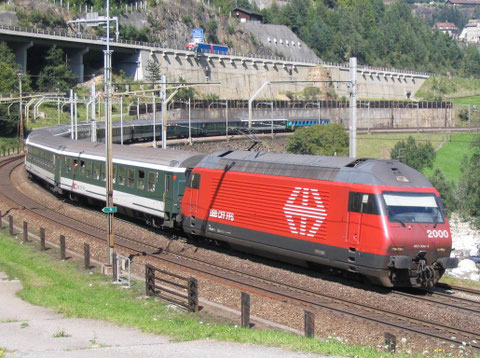 Wattingerkurve bei Wassen am 08.09.2007, Foto: Ueli Schwizer