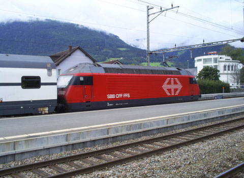Sargans am 09. August 2008 mit dem IC 565