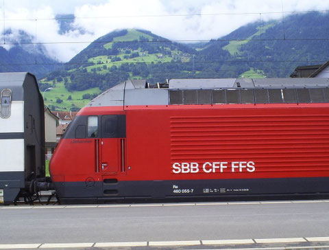 Sargans am 09. August 2008 mit dem IC 565