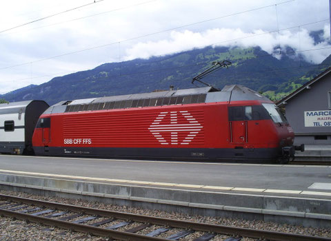 Sargans am 09. August 2008 mit dem IC 565