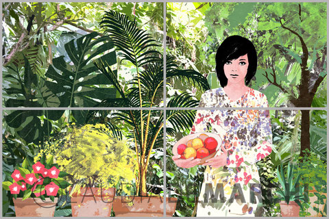 Fenster zum Garten - 4 x 60x90 (120 x 180 cm)