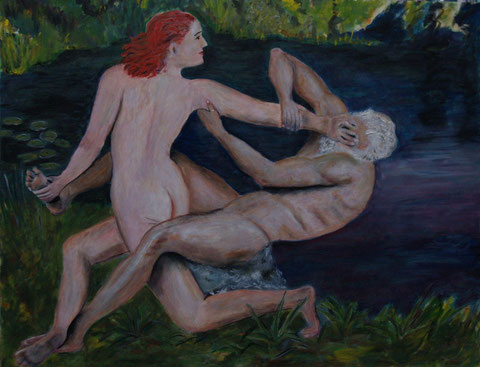 Händeln will ich mit Dir, 2009, Öl/Karton 48x62 cm