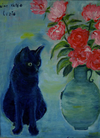 Meine Katze Luzie, 2007, Öl/LW 40x30 cm