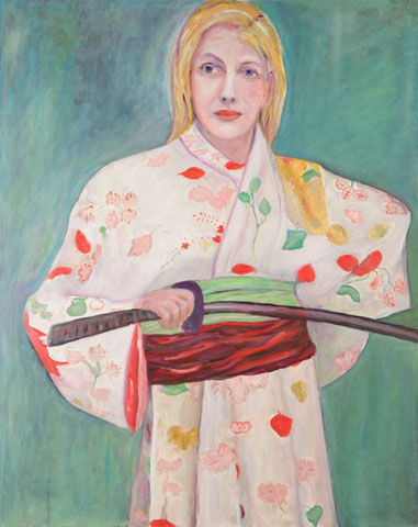 Frau im Kimono, 2009-2016, Öl/Lw 100x80 cm