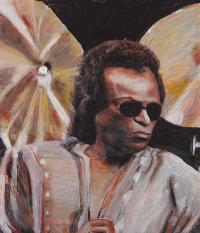 Portrait Miles Davis, 2014, Acryl/Pappe, 75x65 cm