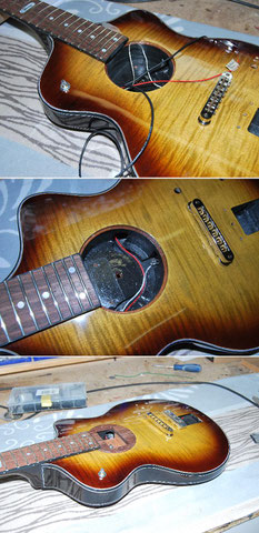 Die Elektrik ist bei dieser Gitarre mit besonders viel Aufwand verbunden.