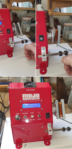 Wickeln der Pickups mit Formvar AWG 042.