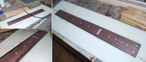 ... und beim Griffbrett das Binding gemacht wird.