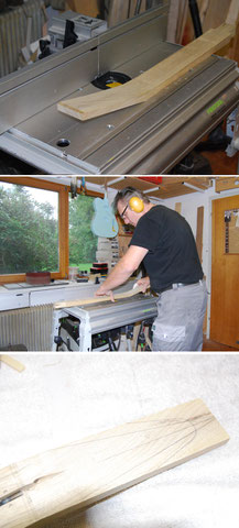 Fräsarbeiten für den Halsstab.