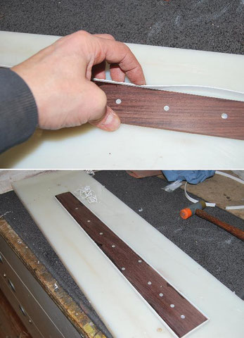 Anbringen des Bindings.