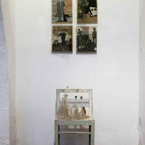 My chemical father, installation, La Bacheca Gallery, Cagliari.