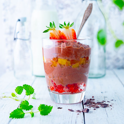 Chocolate Mousse und Erdbeeren, Udo Einenkel, Food Fotograf