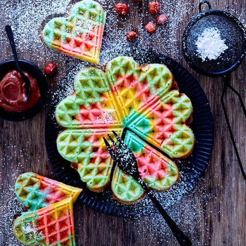 Regenbogenwaffeln, Udo Einenkel, Food Fotograf