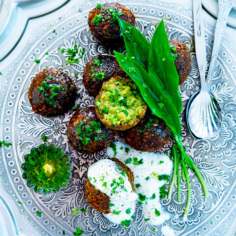 Bärlauch-Falaffel mit Limetten-Yoghurt, Udo Einenkel, Food Fotograf