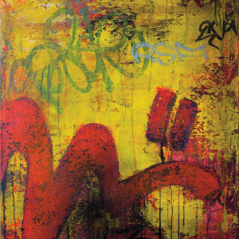 petra polli, "wildplakatieren verboten", 2009, 86 x 66 cm, acryl und lack auf leinwand – galerie erlas