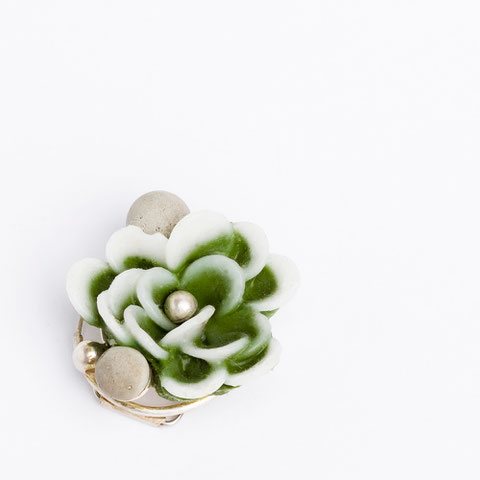 brooch, silver, silicone, concrete