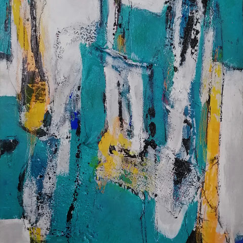 Michael F. Wyss, Verschlungene Wege, Acryl, 50x70cm, 2016
