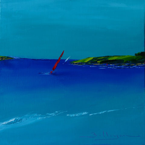 alain-belleguie-red-yacht   Huile sur carton toilé 20 cm x 20 cm (Collection privée)