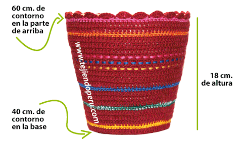 Cómo tejer un cobertor decorativo para maceteros a crochet