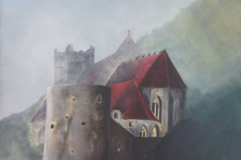 St. Michael,  Acryl auf Leinwand, 60 x 80 cm, Ute Ungar, 2012, aus der Serie Mystische Wachau 