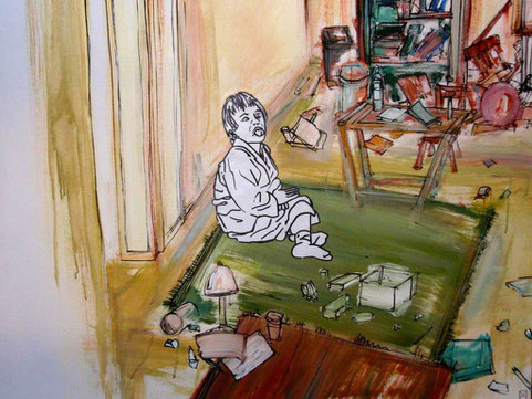 Privatsphäre, Acryl, Marker, Collage, 80 x 100 cm, Max Freund, Juni 2011 