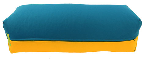 Yoga Bolster eckig zweifarbig petrol gelb