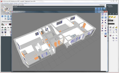 3D-Kontrollansicht eines Aufmaßprojektes