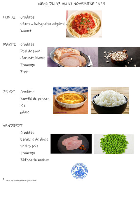 MENU CANTINE
