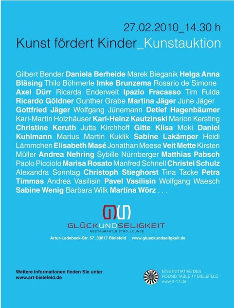 Kunstauktion Kunst fördert Kinder - Einladung