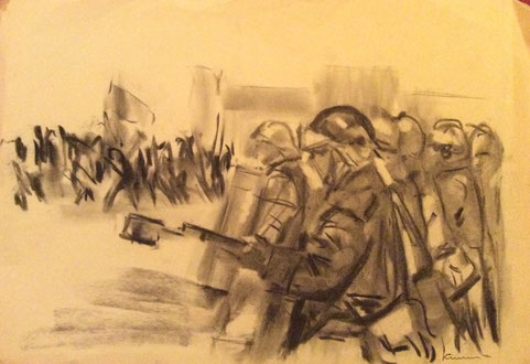 THE DEMONSTRATION_drawing on paper_33x48cm
