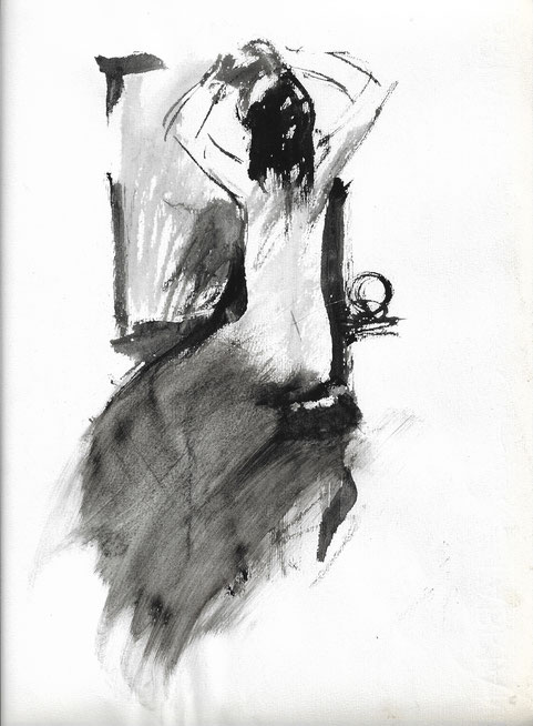 WOMAN IN THE MIRROR_drawing on paper_31x23cm