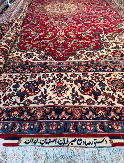 ESFAHAN wool&silk  22ヘフト 77Raj  DASTOOR SEIRAFIAN　2ｘ3　