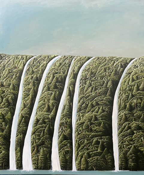 'Water falling 100 x115 cm Oil on canvas