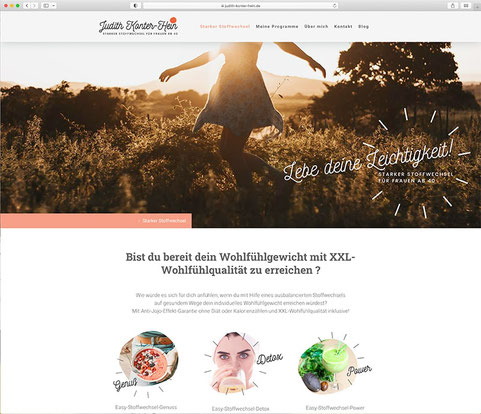 Im Kurs entstandene Website von Judith Konter-Hein